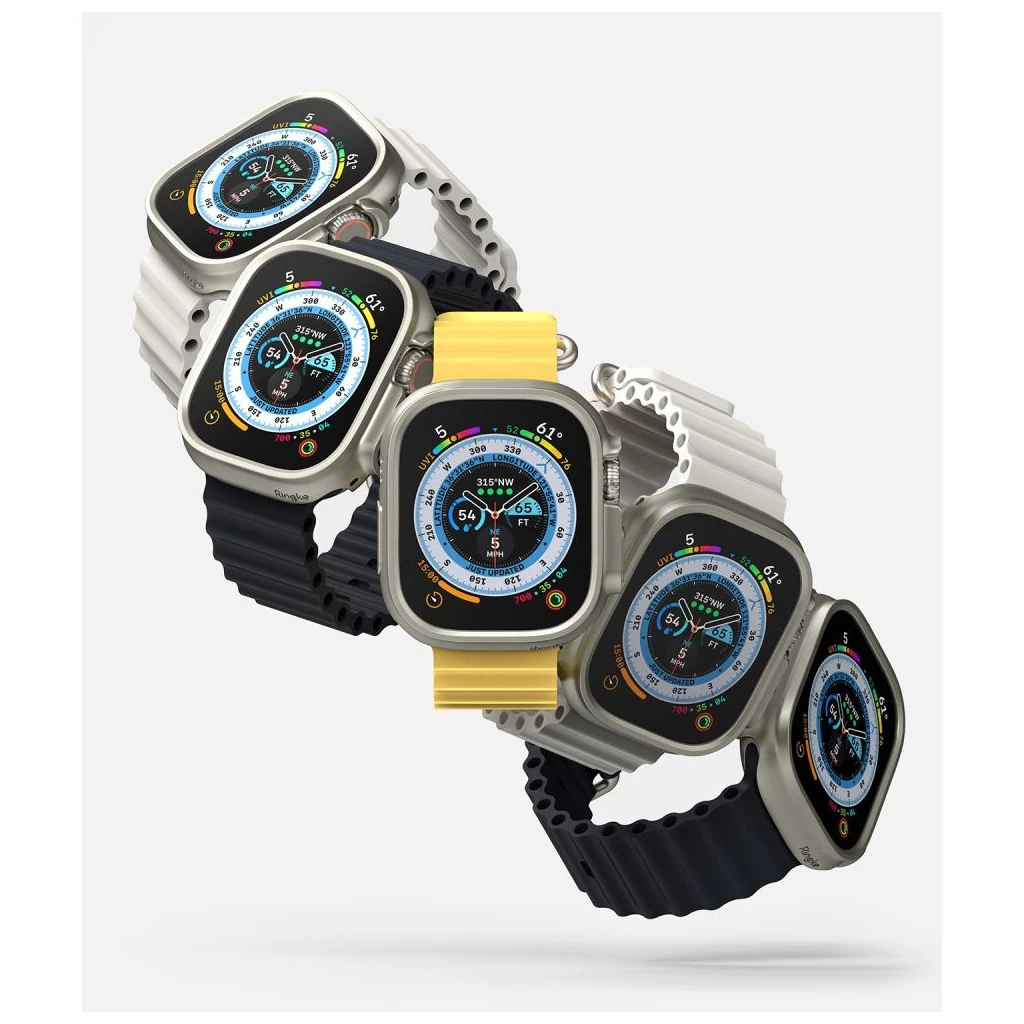 RINGKE SLIM 2-PACK tok APPLE WATCH ULTRA 1 / 2 / 3 (49 MM) készülékhez – átlátszó & titán szürke