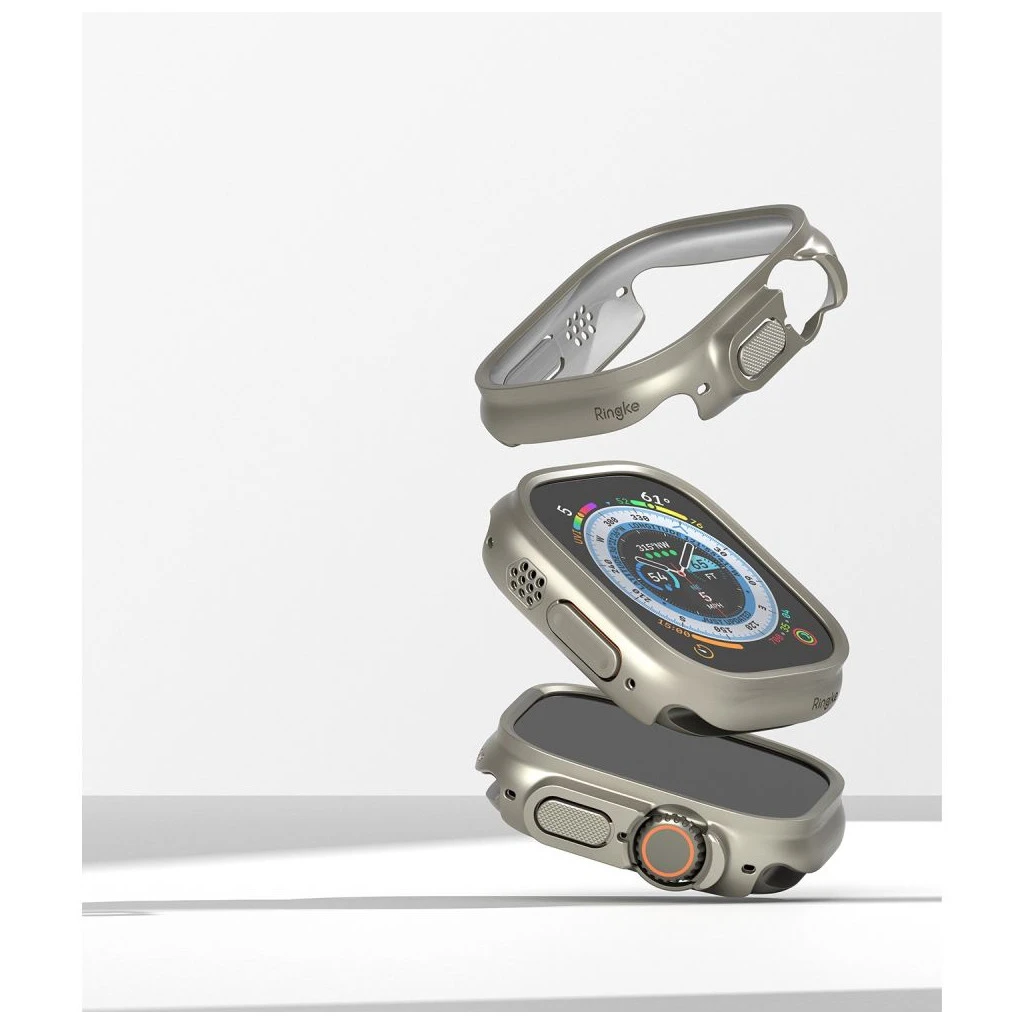 RINGKE SLIM 2-PACK tok APPLE WATCH ULTRA 1 / 2 / 3 (49 MM) készülékhez – átlátszó & titán szürke