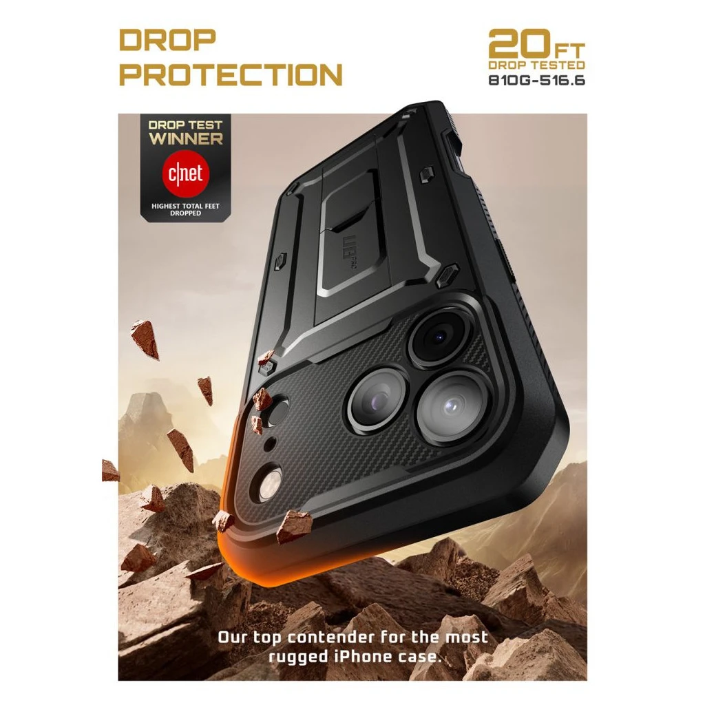 SUPCASE UNICORN BEETLE PRO tok iPhone 17 Pro készülékhez fekete