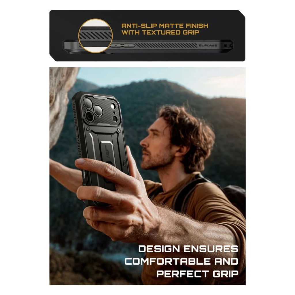 SUPCASE UNICORN BEETLE PRO tok iPhone 17 Pro készülékhez fekete