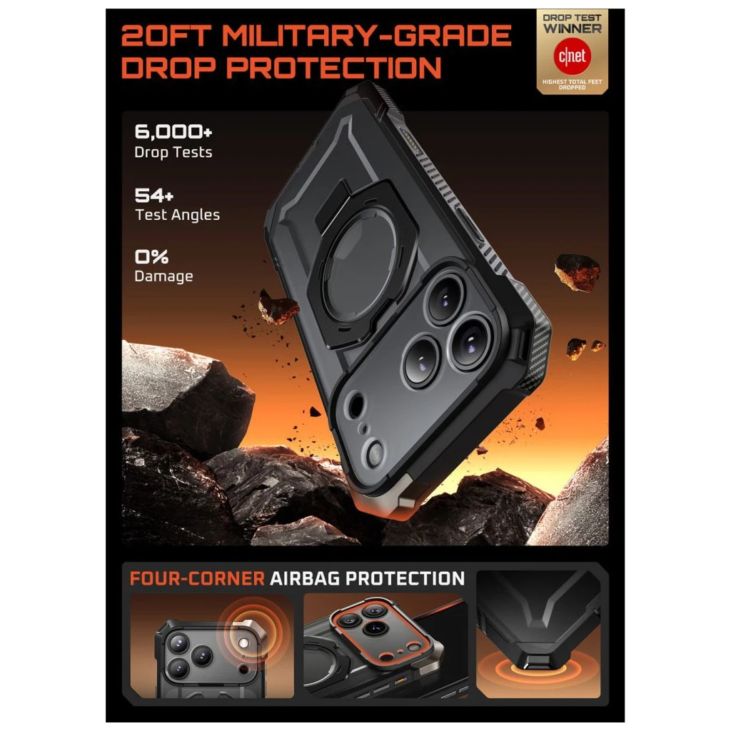 SUPCASE UB GRIP MAG MAGSAFE iPhone 17 Pro készülékhez tok fekete