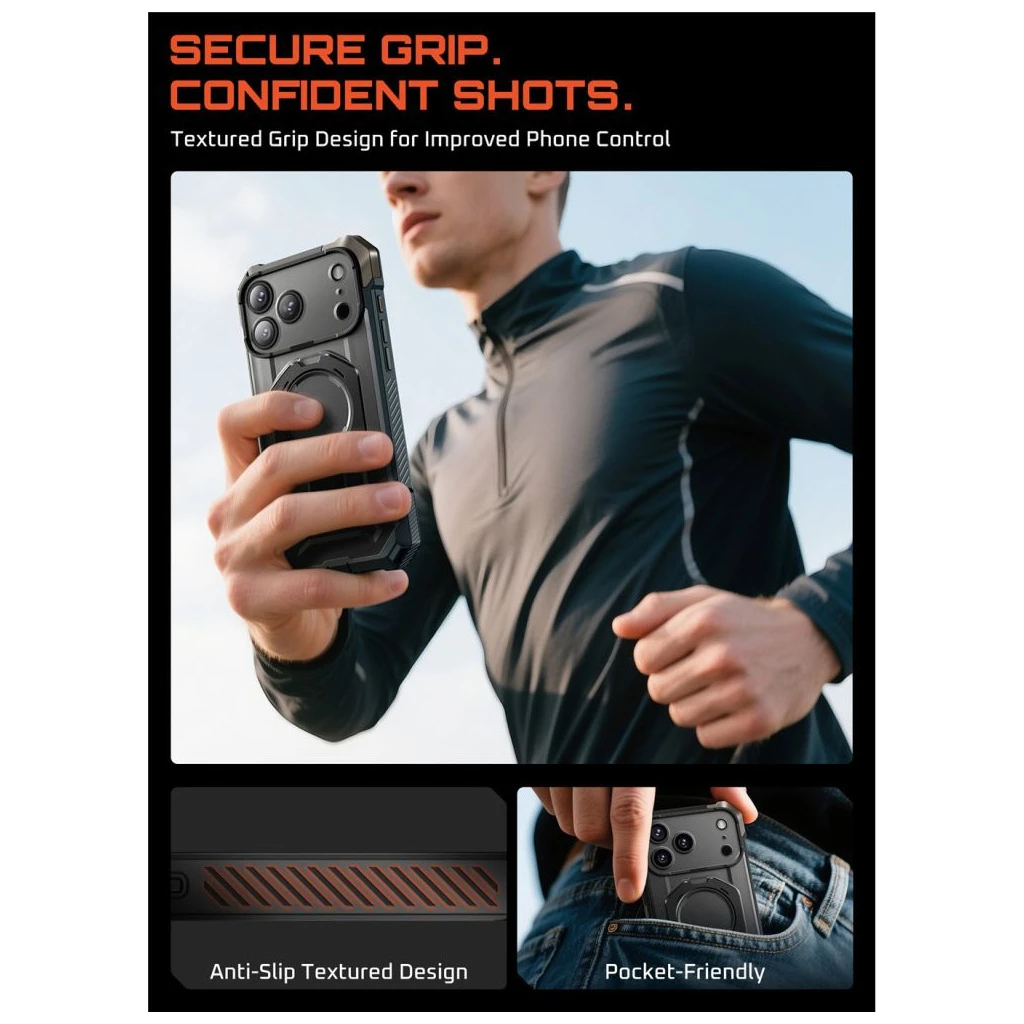 SUPCASE UB GRIP MAG MAGSAFE iPhone 17 Pro készülékhez tok fekete