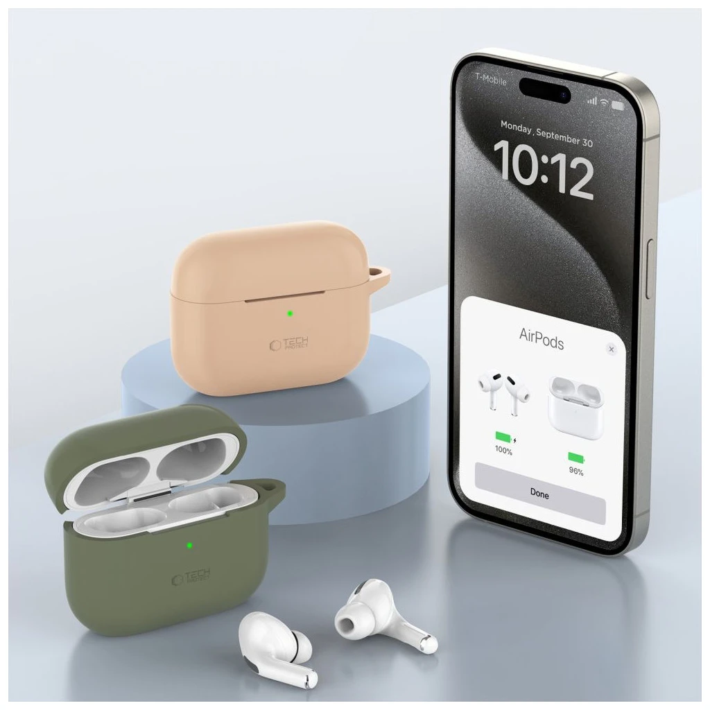 TECH-PROTECT Szilikon kampó Apple AirPods Pro 1/2 készülékhez poros rózsaszín