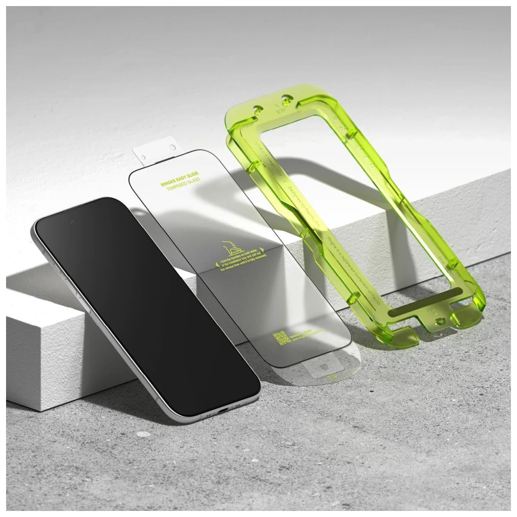 Edzett üveg kijelzővédő Ringke EASY SLIDE 2-PACK iPhone Air készülékhez fekete