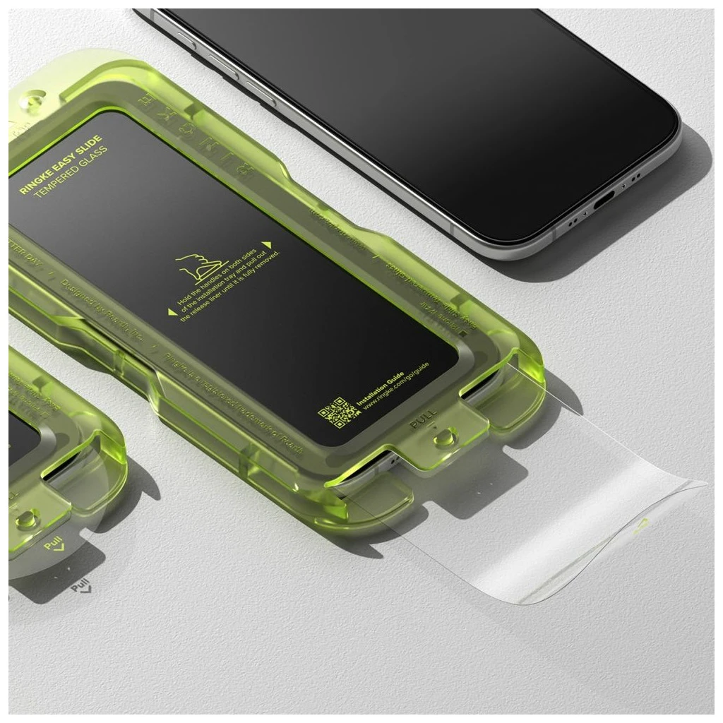 Edzett üveg kijelzővédő Ringke EASY SLIDE 2-PACK iPhone Air készülékhez fekete