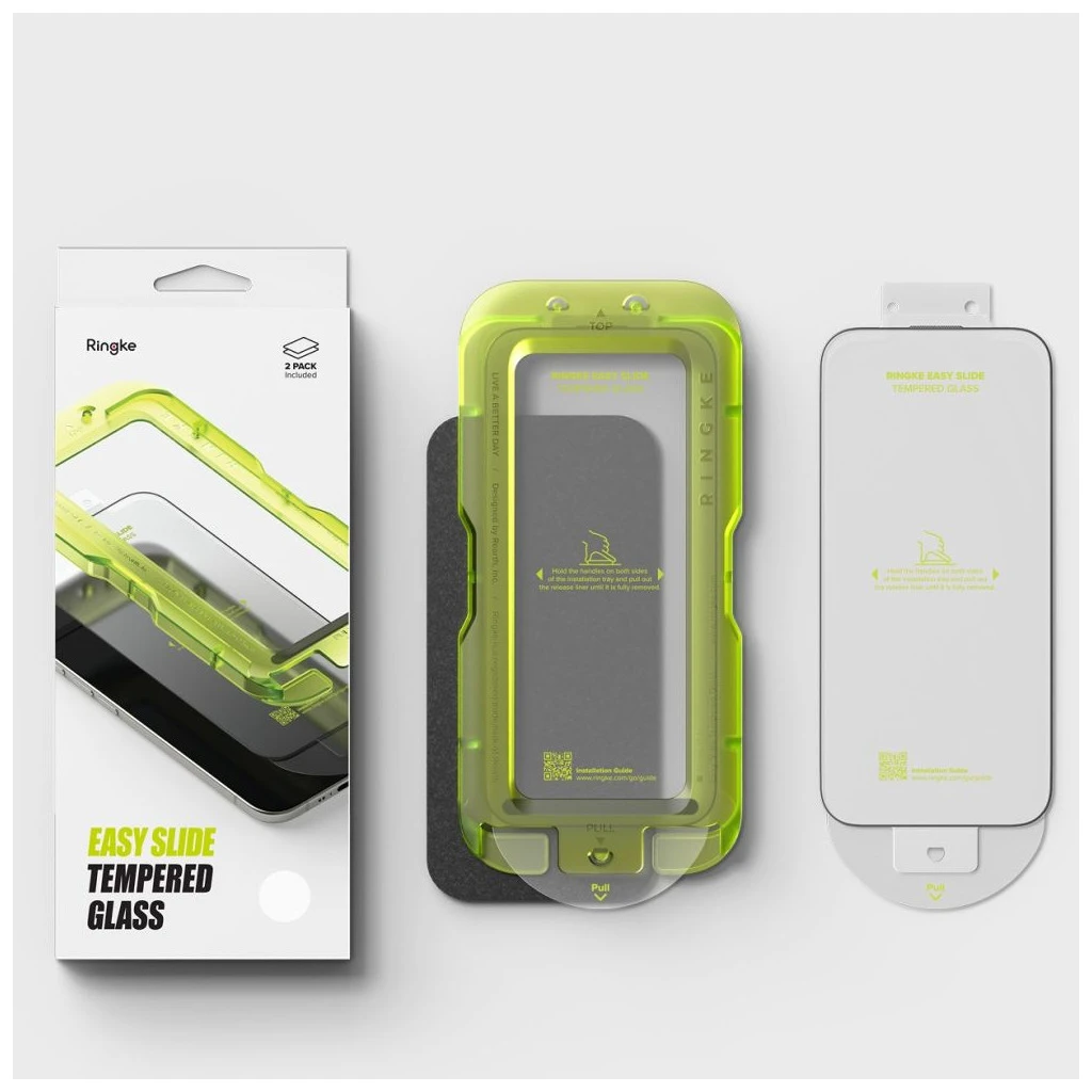 Edzett üveg kijelzővédő Ringke EASY SLIDE 2-PACK iPhone Air készülékhez fekete