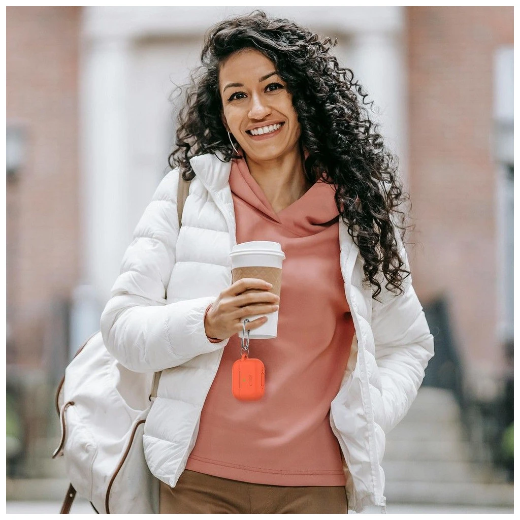 TECH-PROTECT szilikon horgó Apple AirPods Pro 1/2 készülékhez neon narancs