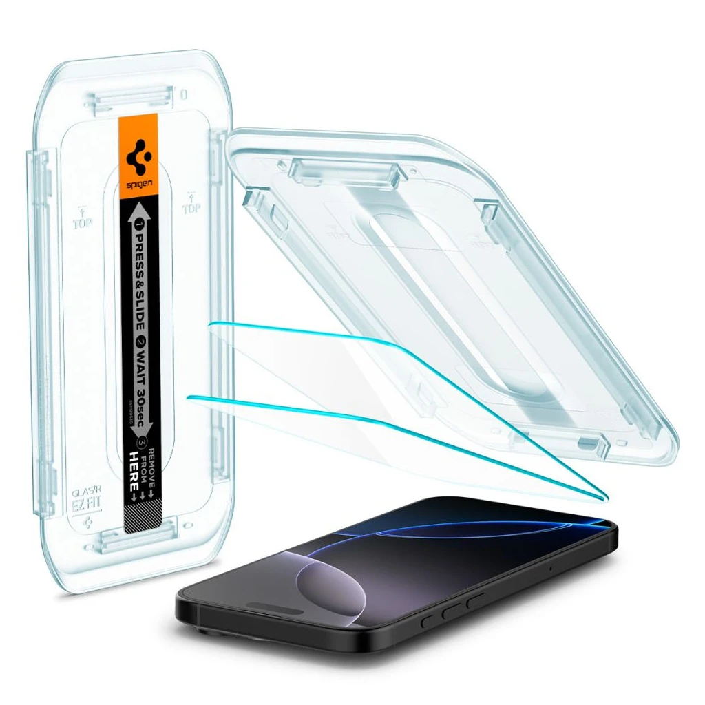 SPIGEN Glas.tr „EZ FIT” 2-PACK iPhone 16 Pro Max / 17 Pro Max készülékhez üveg kijelzővédő átlátszó