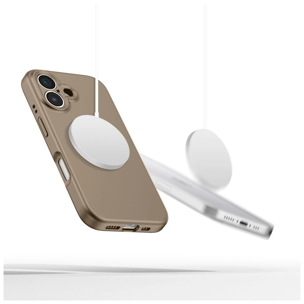 TECH-PROTECT Liquid Silicone MagSafe iPhone 16E készülékhez tok csokoládébarna