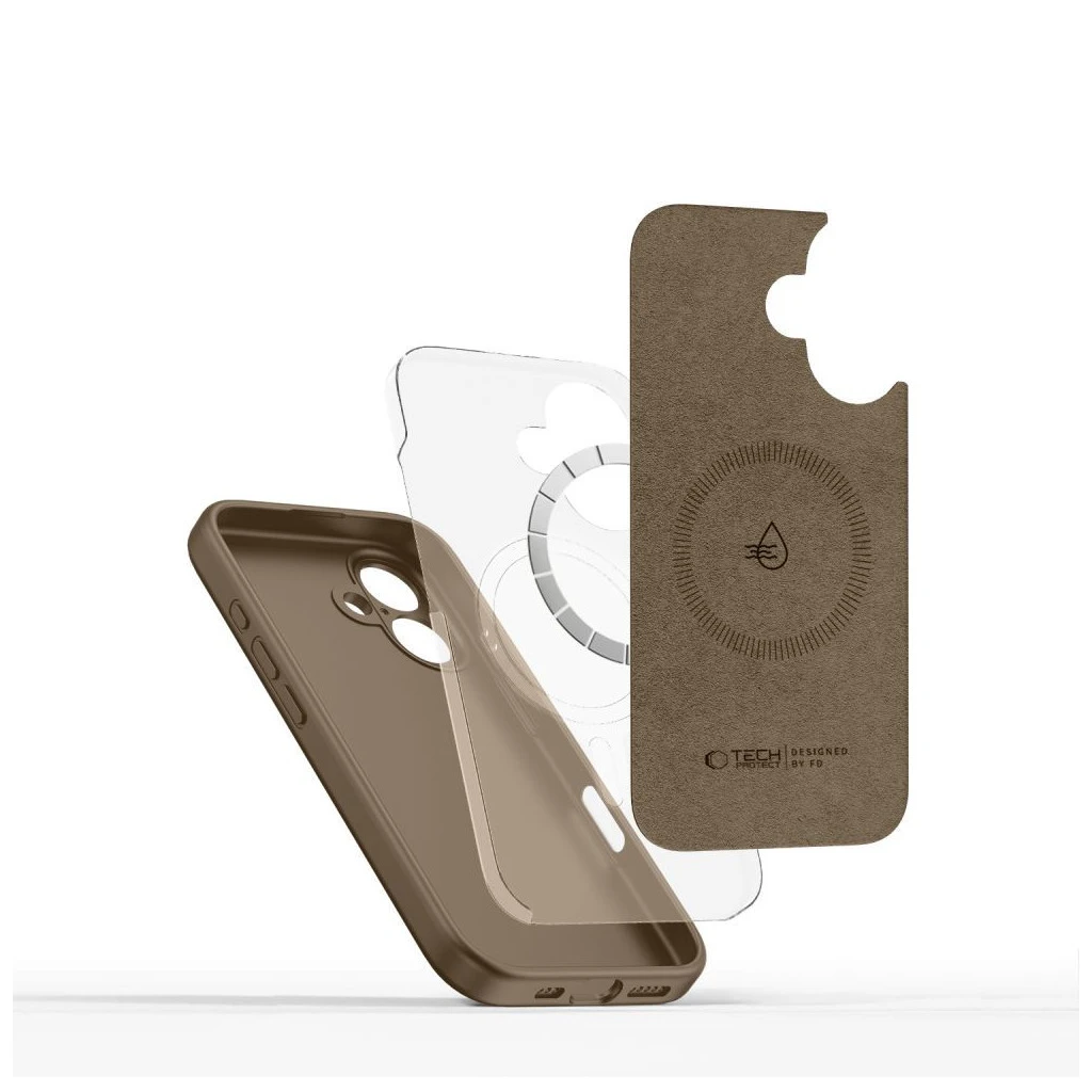 TECH-PROTECT Liquid Silicone MagSafe iPhone 16E készülékhez tok csokoládébarna