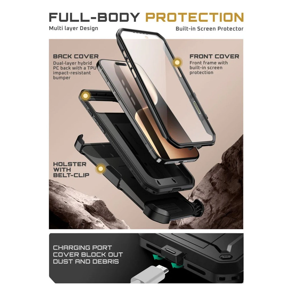 SUPCASE UNICORN BEETLE PRO iPhone Air készülékhez tok fekete