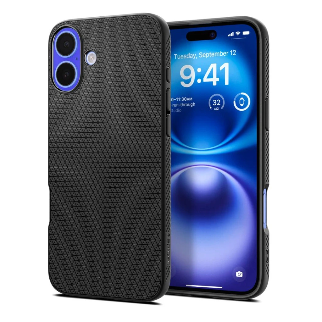 SPIGEN LIQUID AIR iPhone 16 Plus tok készülékhez matt fekete
