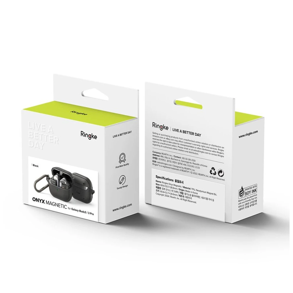 RINGKE ONYX MAGNETIC MAGSAFE Samsung Galaxy Buds 3 / 3 FE / 3 Pro készülékhez tok fekete