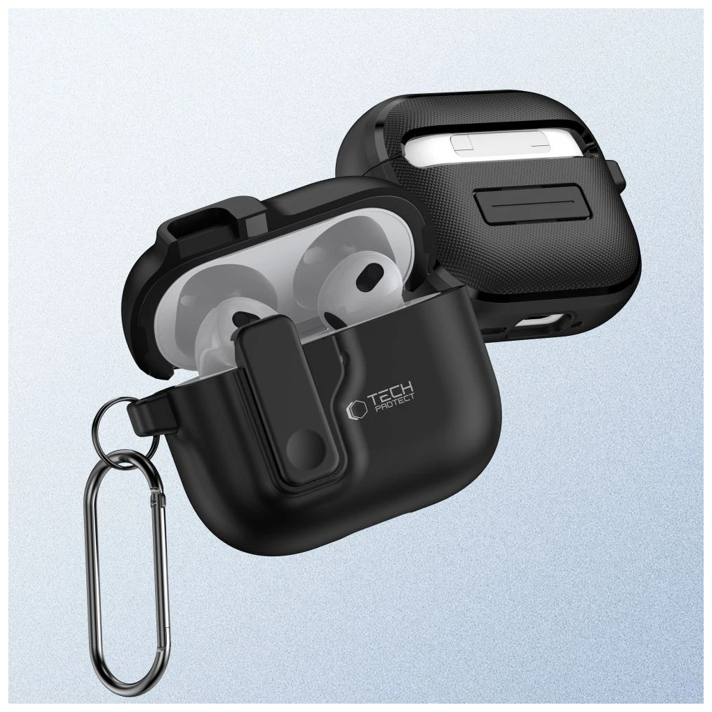 TECH-PROTECT SLIM HOOK Apple AirPods 4 készülékhez védőtok fekete