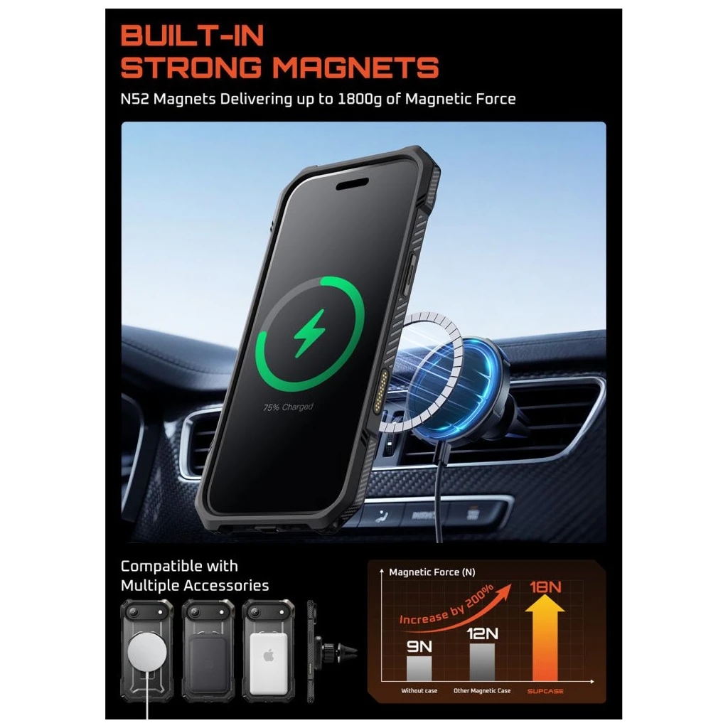 SUPCASE UB GRIP MAG MAGSAFE iPhone Air készülékhez tok fekete