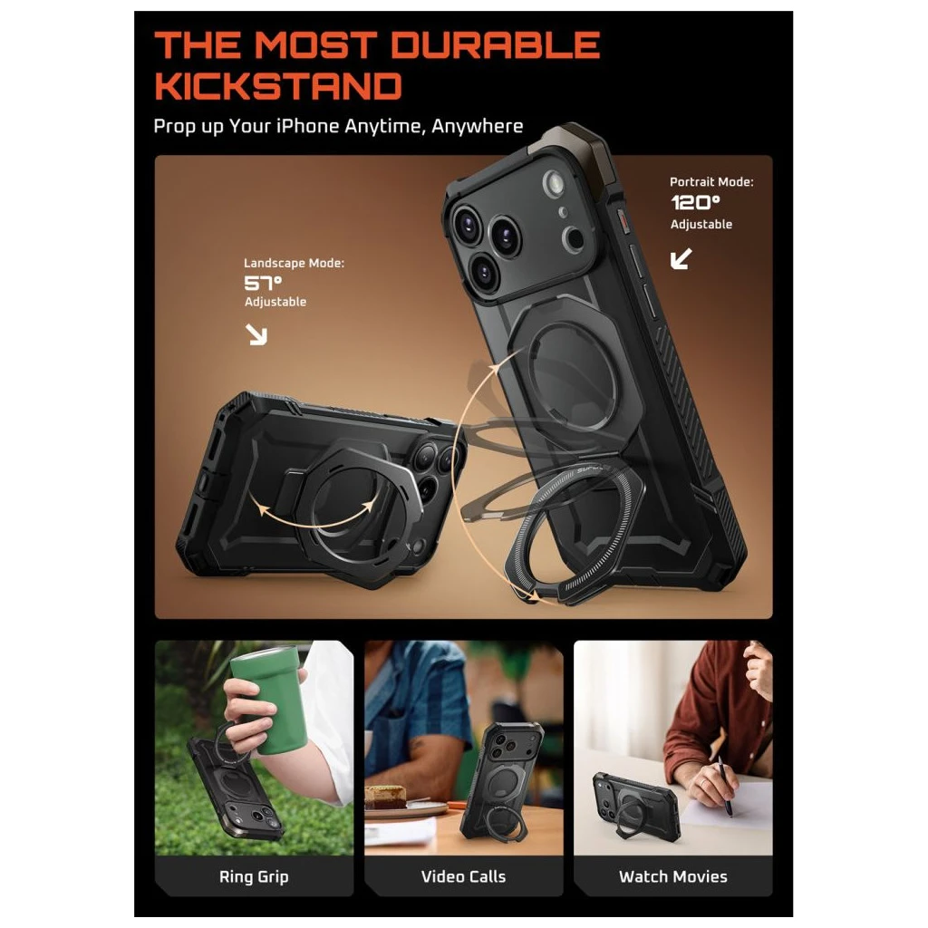 SUPCASE UB GRIP MAG MAGSAFE iPhone 17 Pro Max készülékhez tok fekete