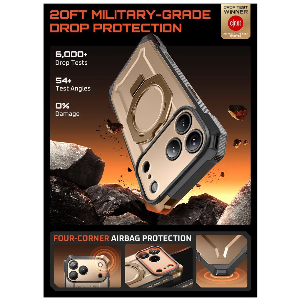 SUPCASE UB GRIP MAG MAGSAFE iPhone 17 Pro Max készülékhez tok sivatagi arany