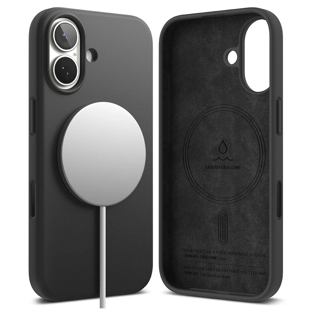 RINGKE szilikon tok magnetic MagSafe iPhone 17 készülékhez fekete