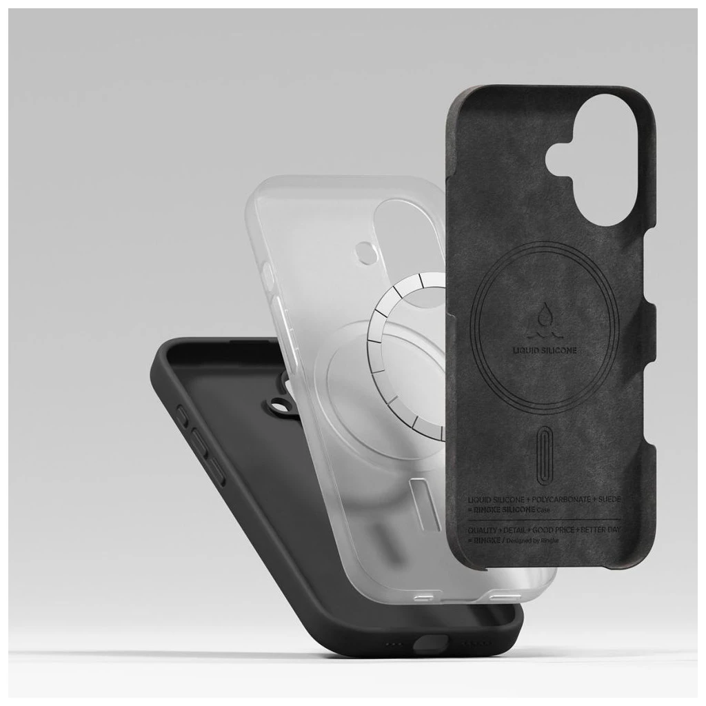 RINGKE szilikon tok magnetic MagSafe iPhone 17 készülékhez fekete