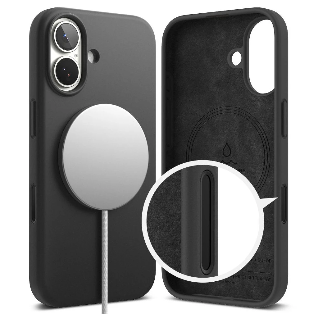 RINGKE szilikon tok magnetic MagSafe iPhone 17 készülékhez fekete
