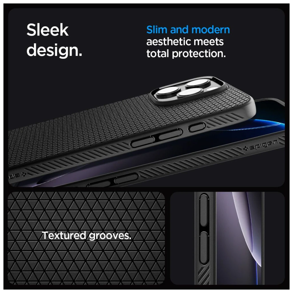 SPIGEN LIQUID AIR iPhone 16 Pro tok készülékhez matte fekete