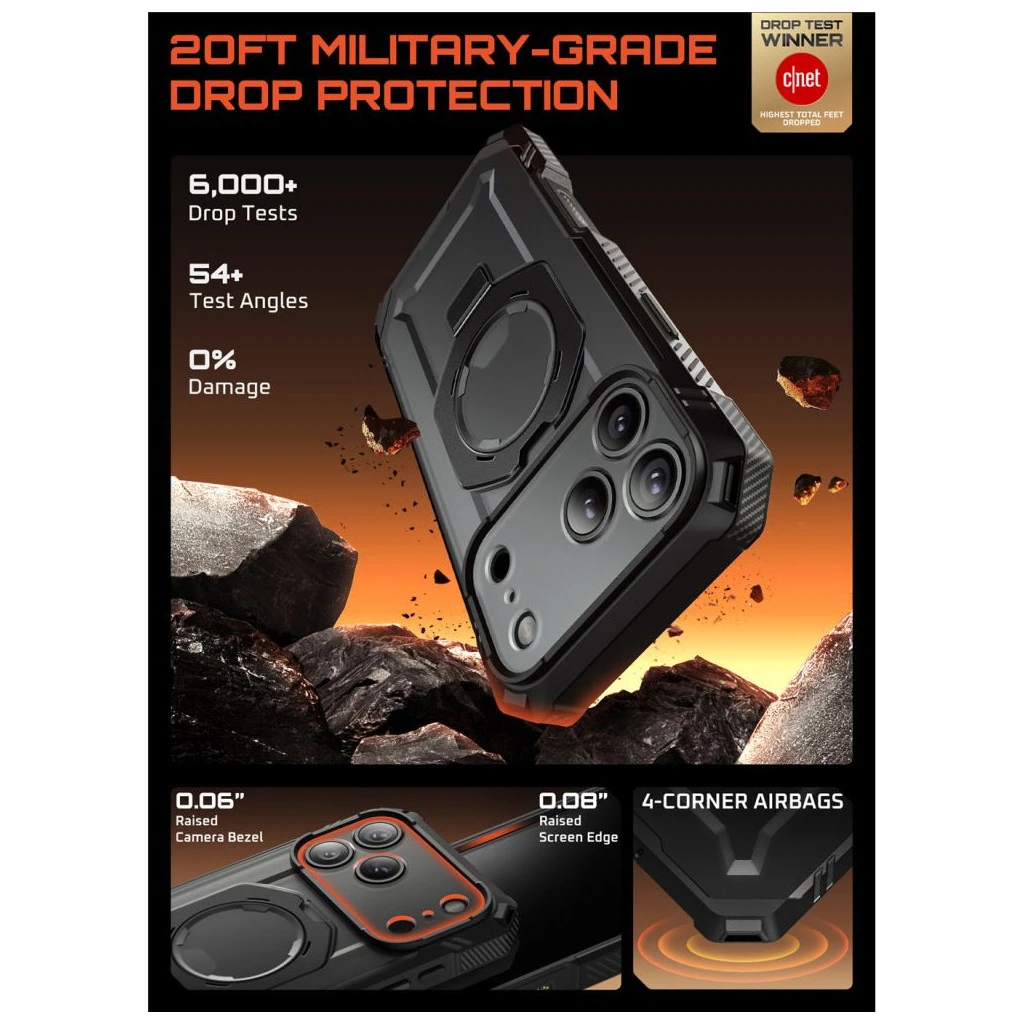 SUPCASE UB GRIP PRO MAG MAGSAFE iPhone 17 Pro Max készülékhez tok fekete