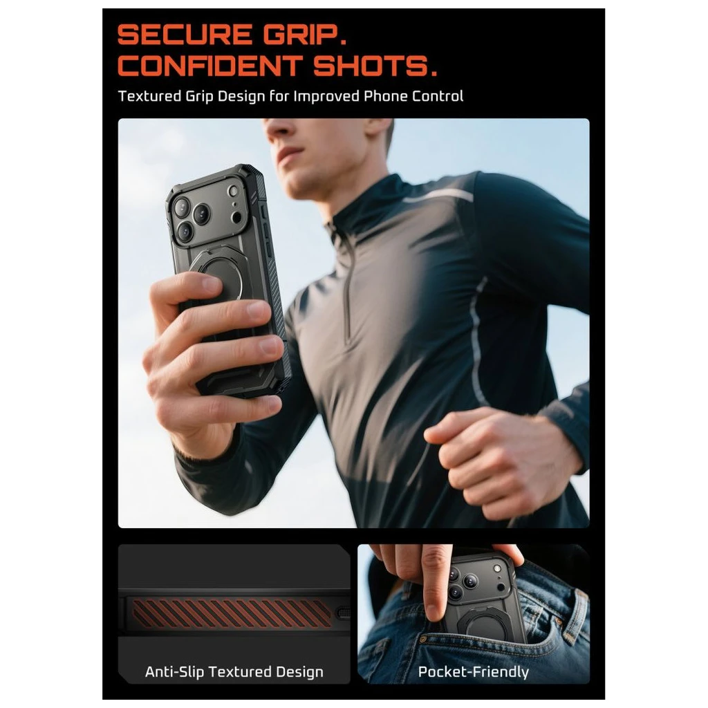 SUPCASE UB GRIP PRO MAG MAGSAFE iPhone 17 Pro Max készülékhez tok fekete