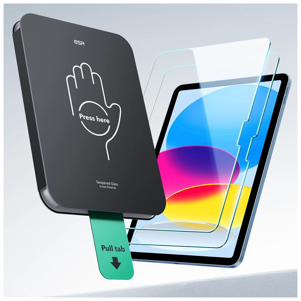 ESR Ultrafit edzett üveg kijelzővédő 2-PACK – iPad 10.9” (10/2022) és iPad 11” (11/2025) készülékhez, átlátszó