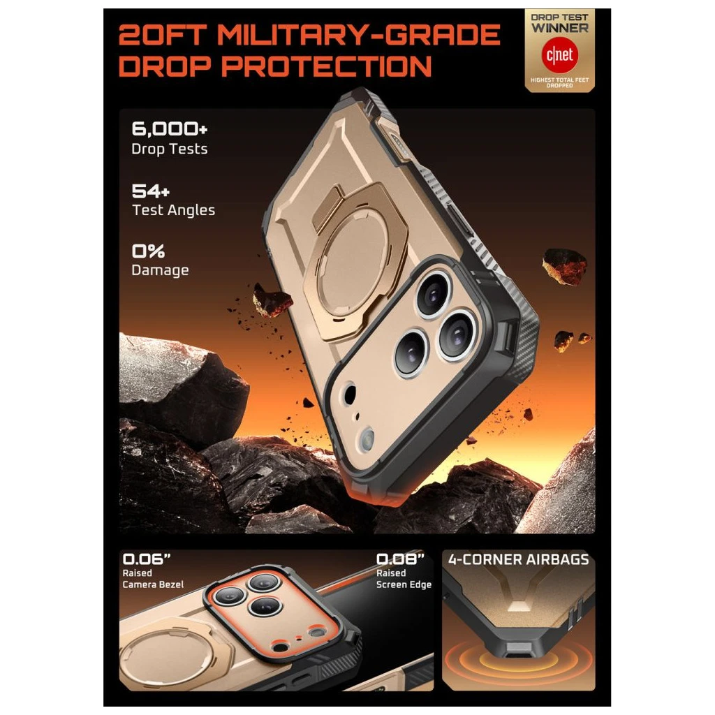 SUPCASE UB GRIP PRO MAG MAGSAFE iPhone 17 Pro Max készülékhez tok sivatagi arany