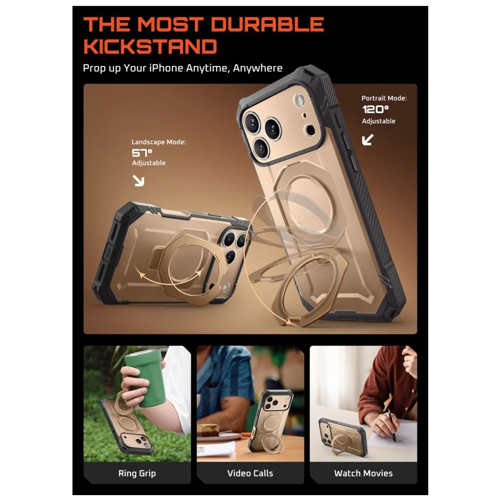 SUPCASE UB GRIP PRO MAG MAGSAFE iPhone 17 Pro Max készülékhez tok sivatagi arany