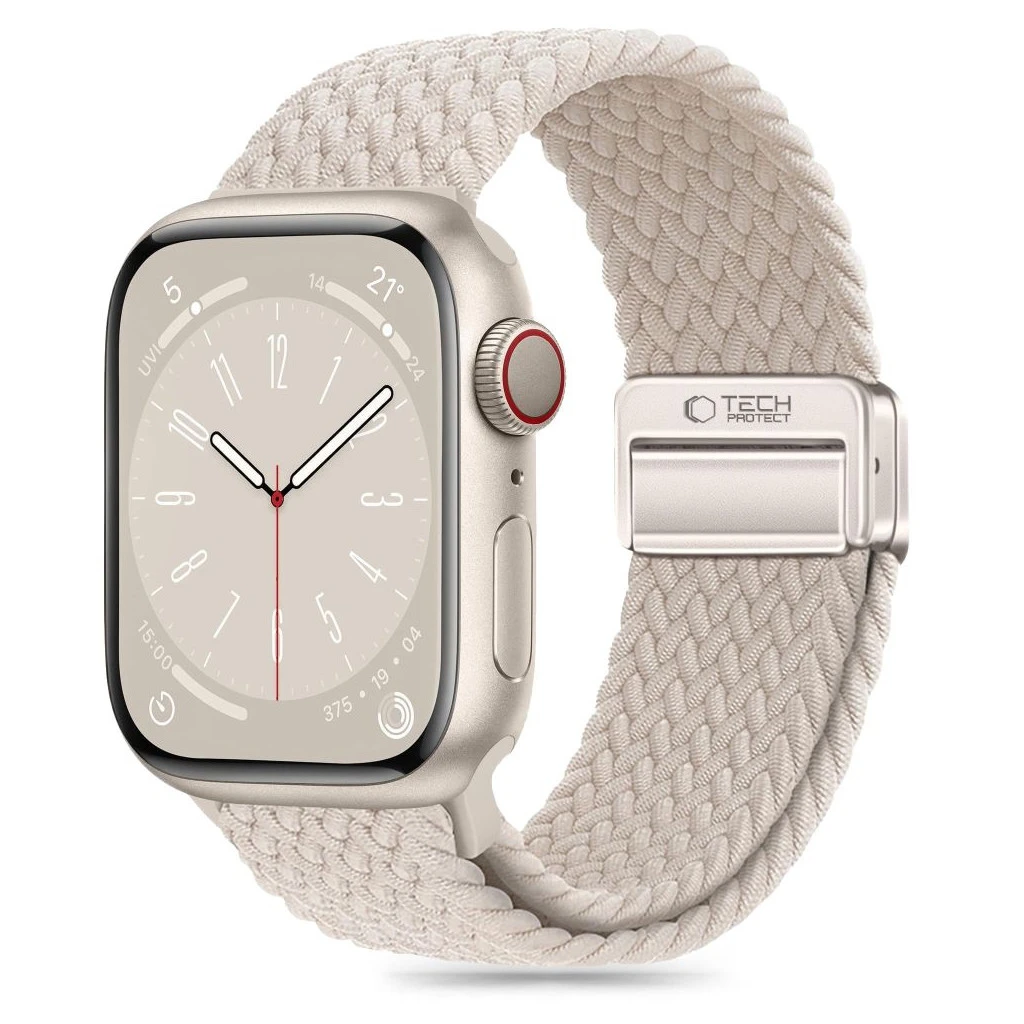 TECH-PROTECT NYLONMAG Apple Watch 8/9/10/11/SE (40/41/42 MM) készülékhez tok természetes titán