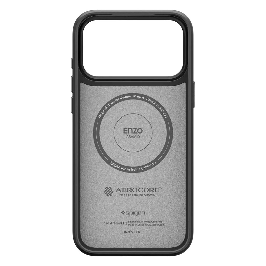 SPIGEN ENZO ARAMID „T” MAG MAGSAFE iPhone 17 Pro Max tok készülékhez fekete