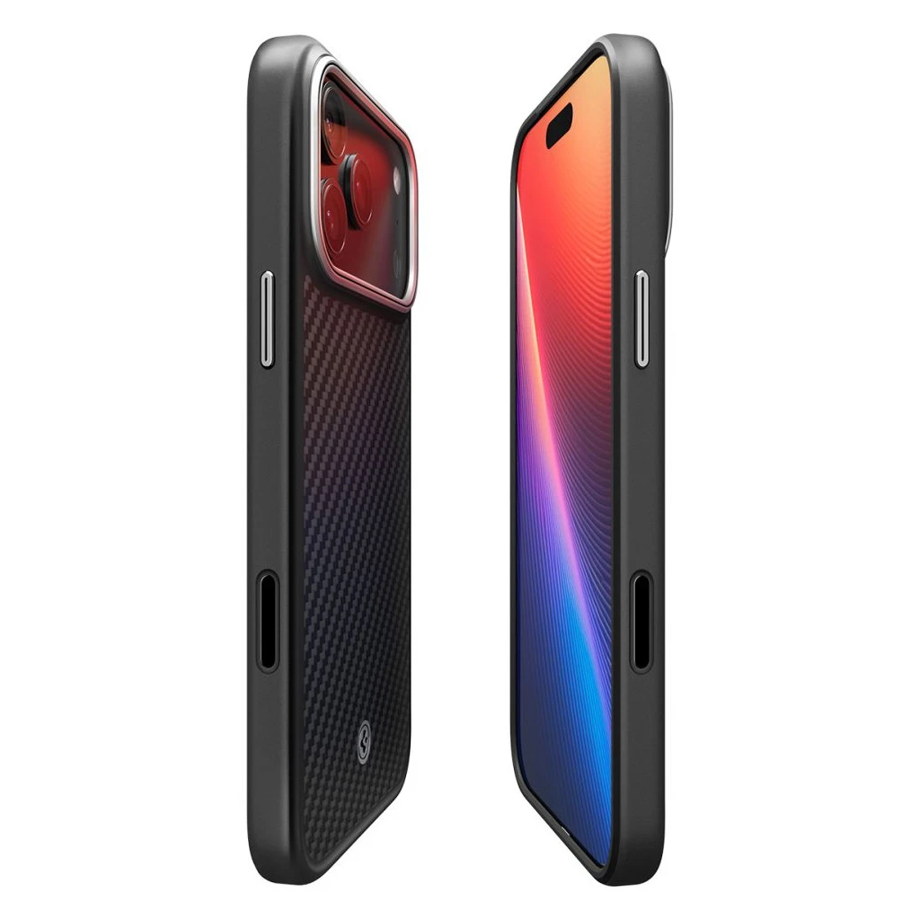 SPIGEN ENZO ARAMID „T” MAG MAGSAFE iPhone 17 Pro Max készülékhez tok fekete/ezüst