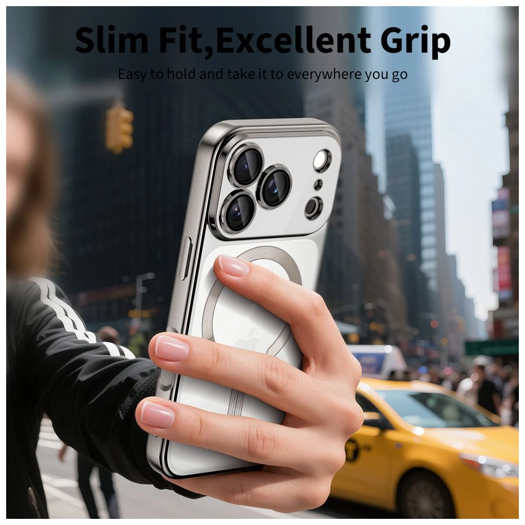 TECH-PROTECT MAGFLEX MAGSAFE iPhone 17 Pro Max készülékhez tok, fényes ezüst