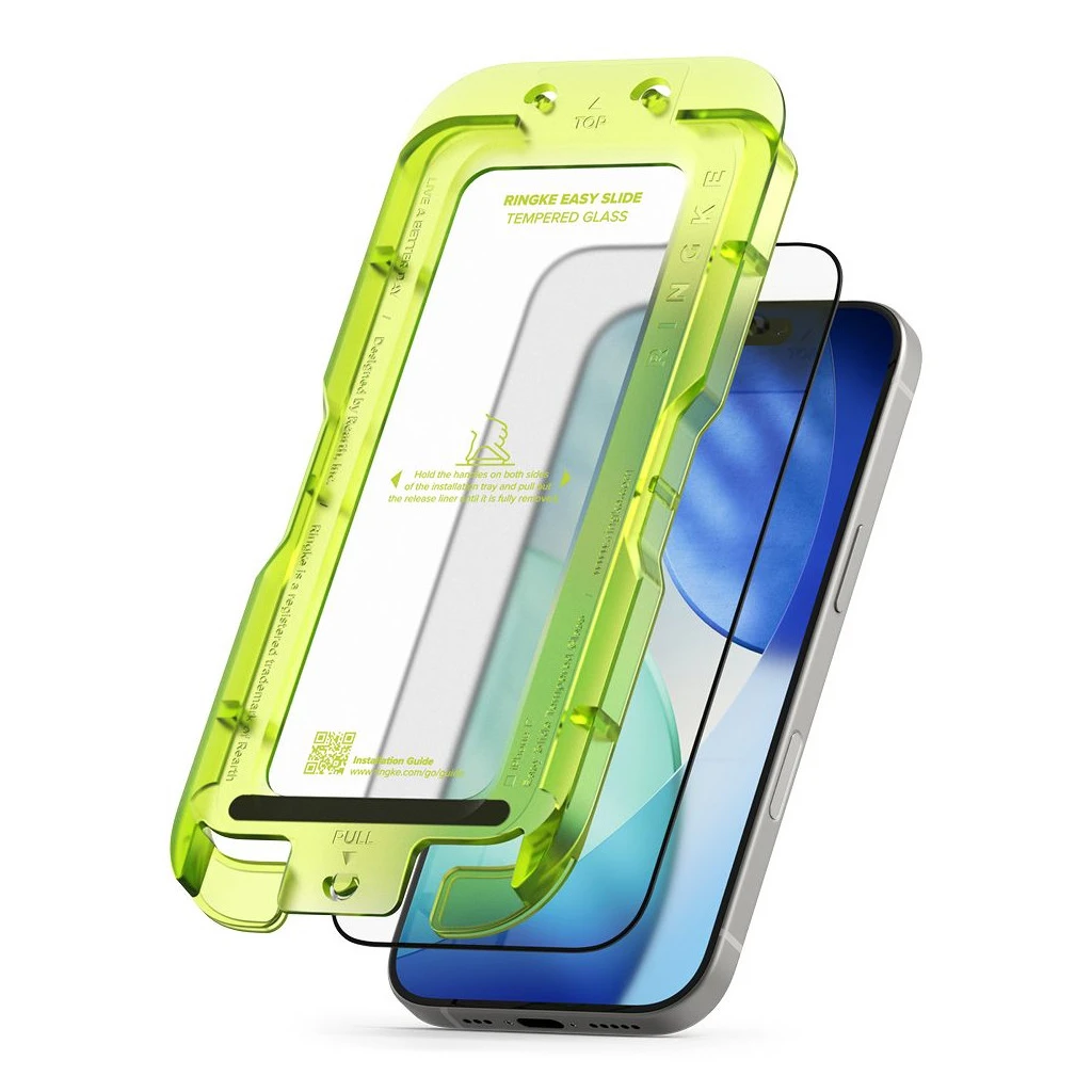 Ringke Easy Slide edzett üveg kijelzővédő 2-PACK iPhone 17 készülékhez fekete