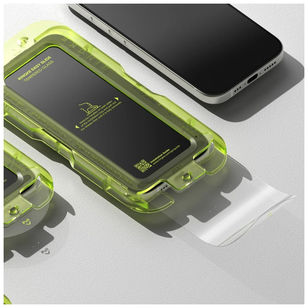 Ringke Easy Slide edzett üveg kijelzővédő 2-PACK iPhone 17 készülékhez fekete