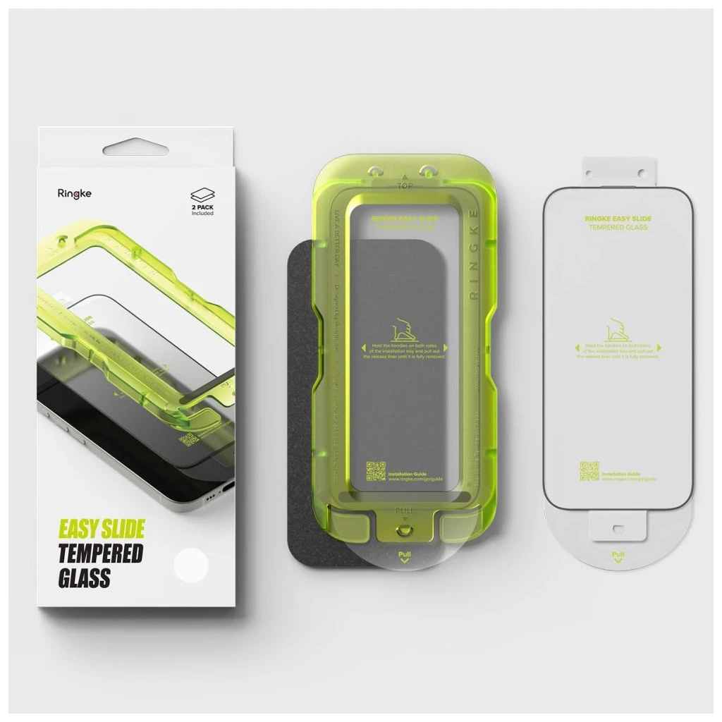 Ringke Easy Slide edzett üveg kijelzővédő 2-PACK iPhone 17 készülékhez fekete