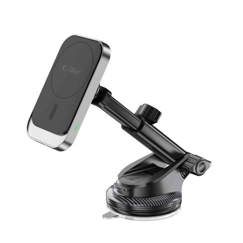 TECH-PROTECT MM15W-V9 MAGNETIC MAGSAFE műszerfal‑ és légbeömlő autós vezeték nélküli töltő 15W fekete
