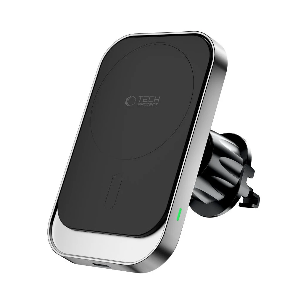TECH-PROTECT MM15W-V9 MAGNETIC MAGSAFE műszerfal‑ és légbeömlő autós vezeték nélküli töltő 15W fekete