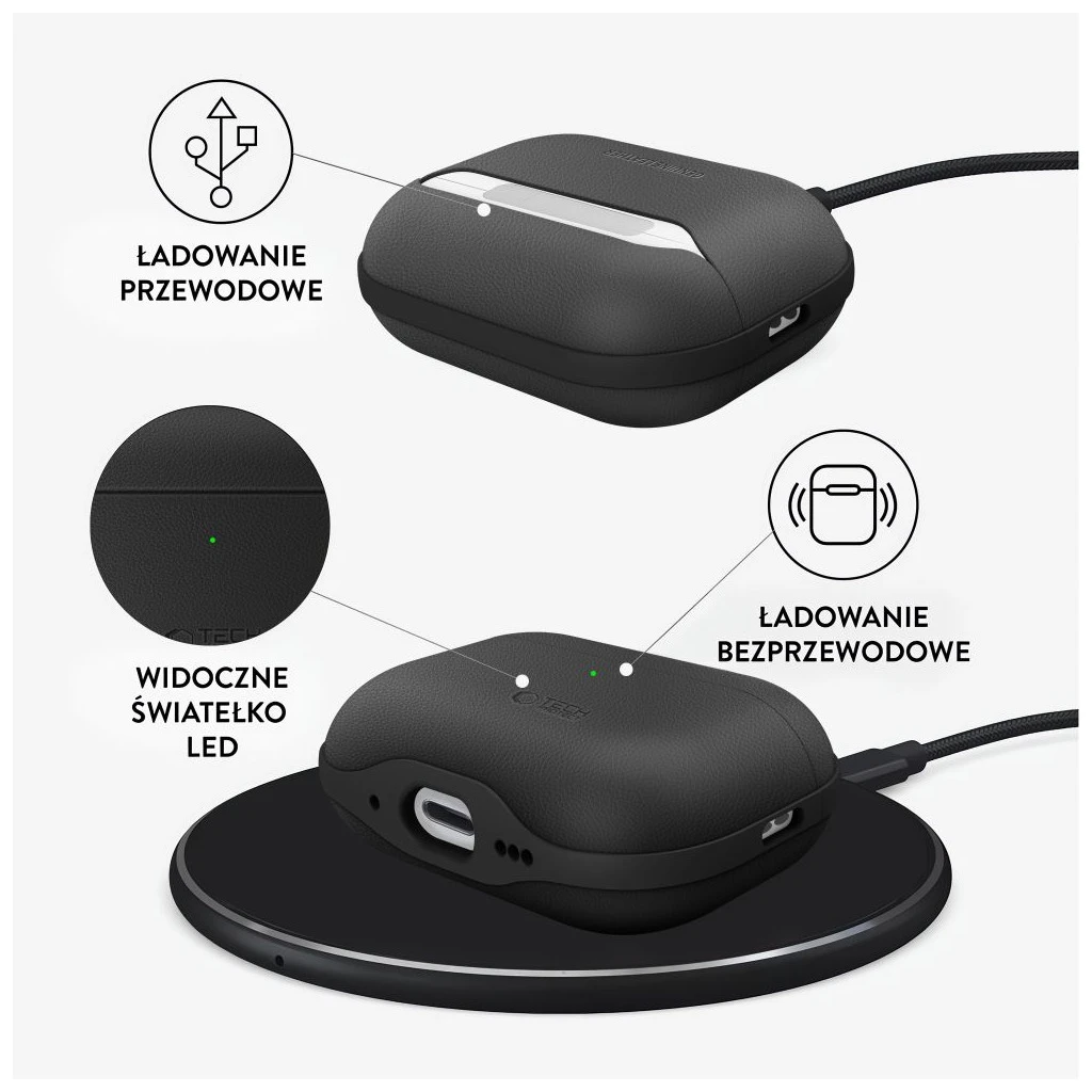 TECH-PROTECT NATURALFIT APPLE AIRPODS PRO 3 készülékhez tok fekete