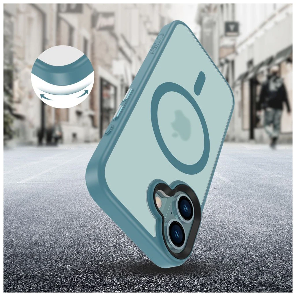 TECH-PROTECT MAGMAT MAGSAFE iPhone 16 készülékhez tok matt türkiz