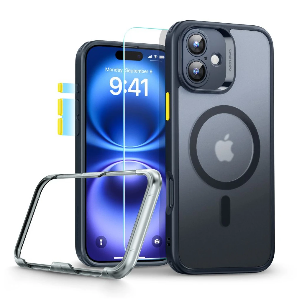 ESR Classic Pro Set HaloLock MagSafe iPhone 16 készülékhez tok frosted fekete