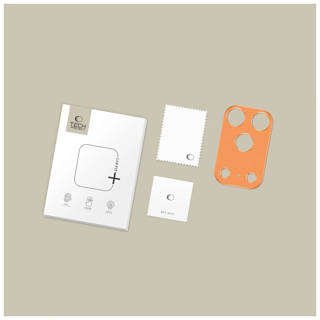 Kameravédő TECH-PROTECT CAMALLOY FIT+ iPhone 17 Pro Max készülékhez kozmikus narancs