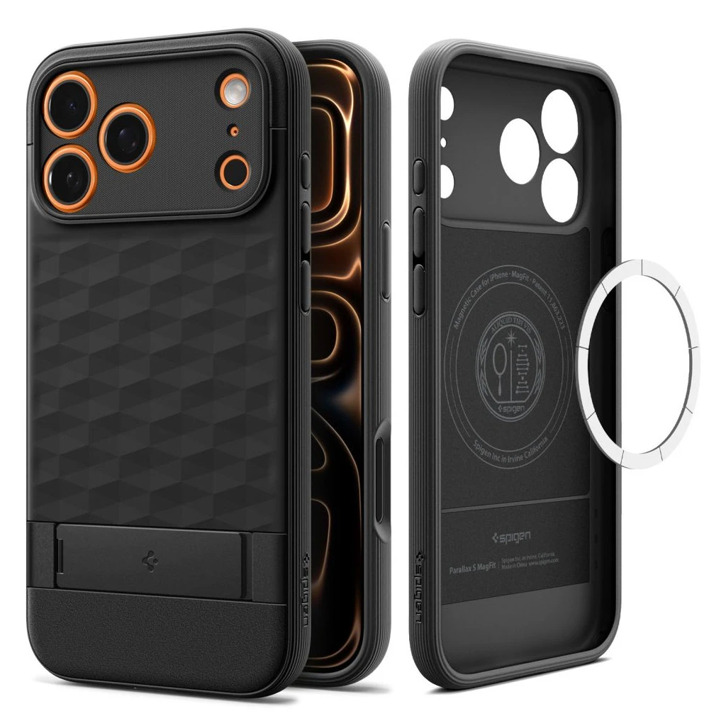 SPIGEN PARALLAX „S” MAG MAGSAFE iPhone 17 Pro Max készülékhez tok matt fekete