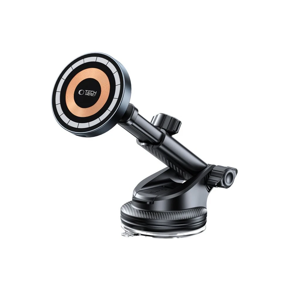 TECH-PROTECT MM15W-V5 mágneses MagSafe műszerfal és szellőző autós tartó vezeték nélküli töltő 15W fekete
