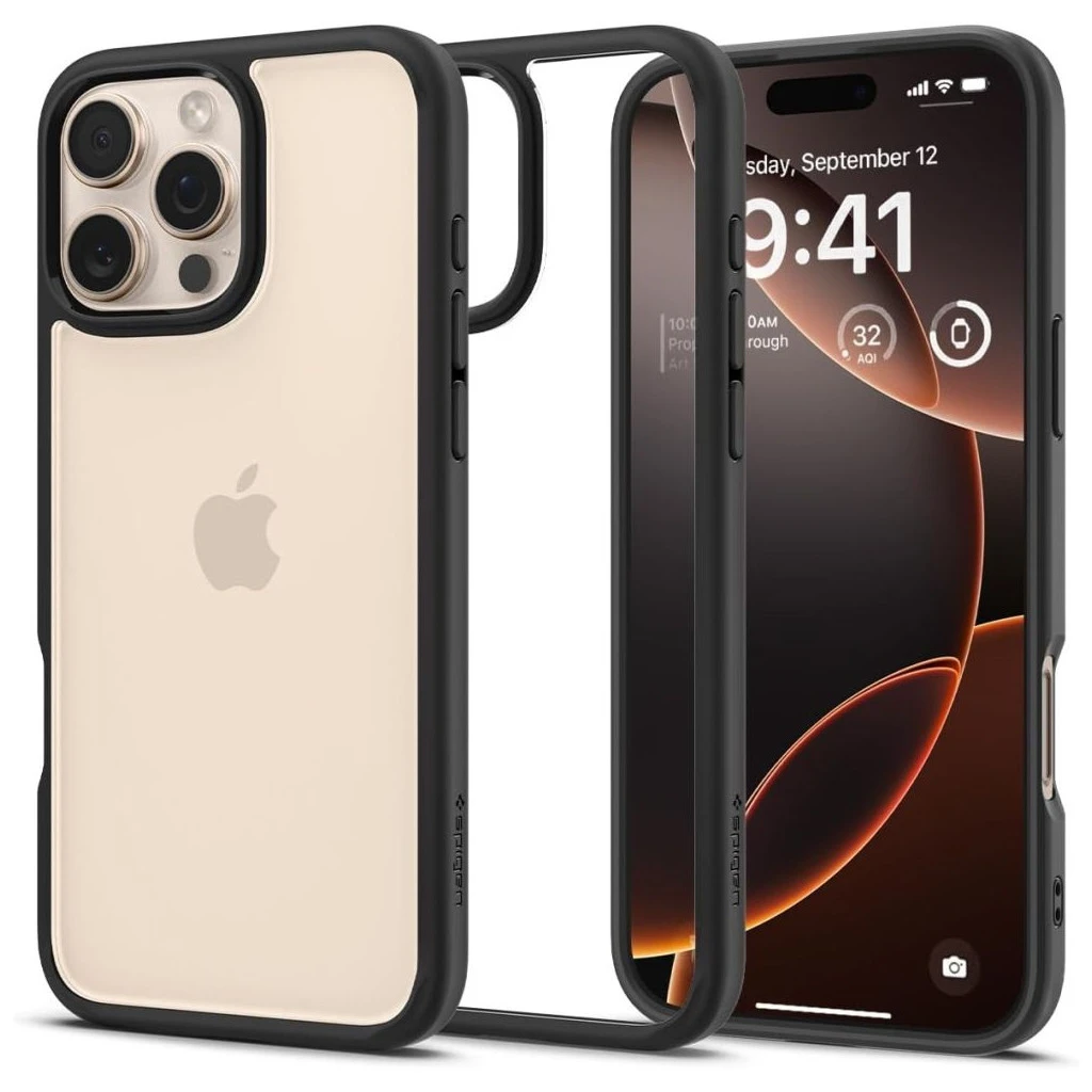 SPIGEN ULTRA HYBRID iPhone 16 Pro tok készülékhez, matt fekete