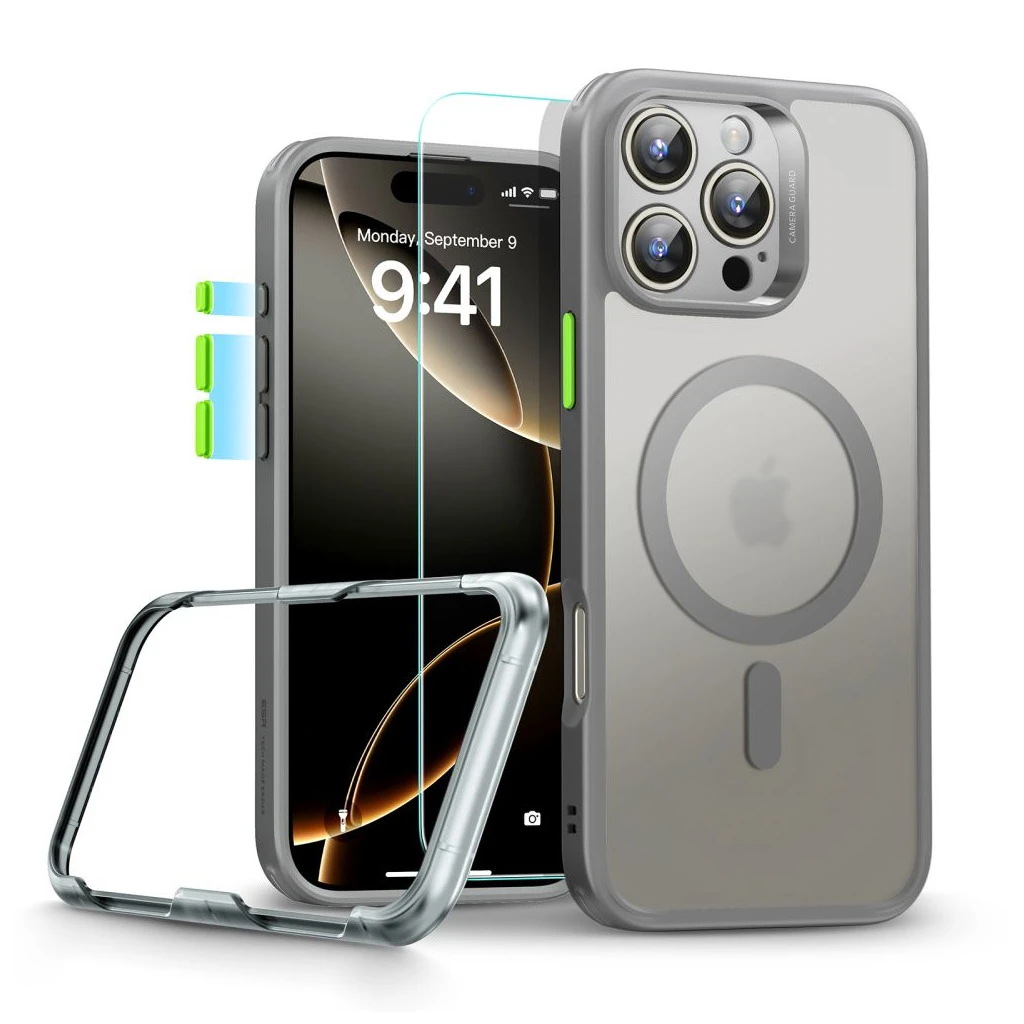 ESR Classic Pro Set HaloLock MagSafe iPhone 16 Pro Max készülékhez tok fagyott szürke