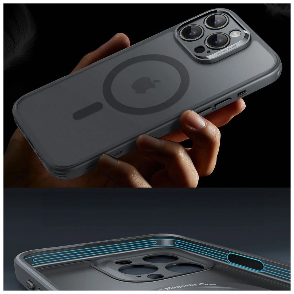 ESR Classic Pro Set HaloLock MagSafe iPhone 16 Pro Max készülékhez tok fagyott szürke