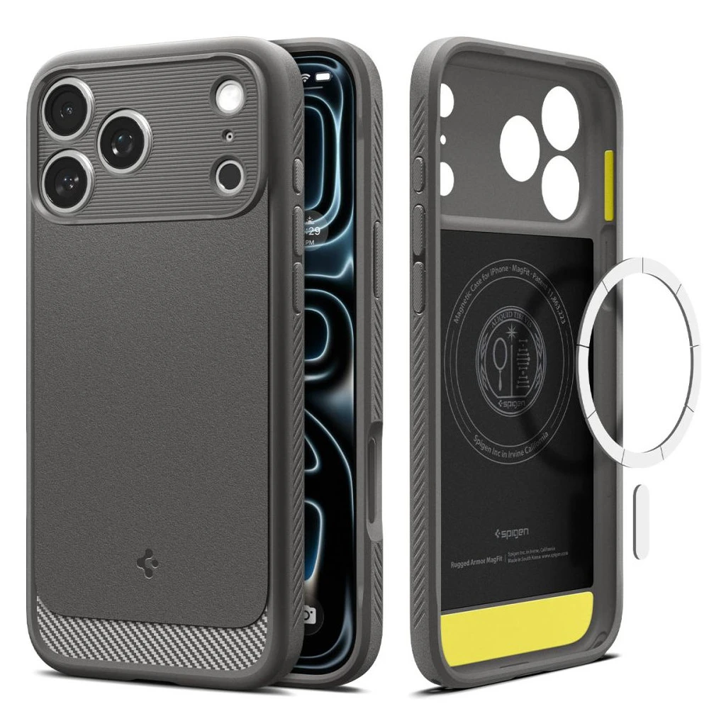 SPIGEN RUGGED ARMOR MAG MAGSAFE iPhone 17 Pro Max készülékhez tok szürke
