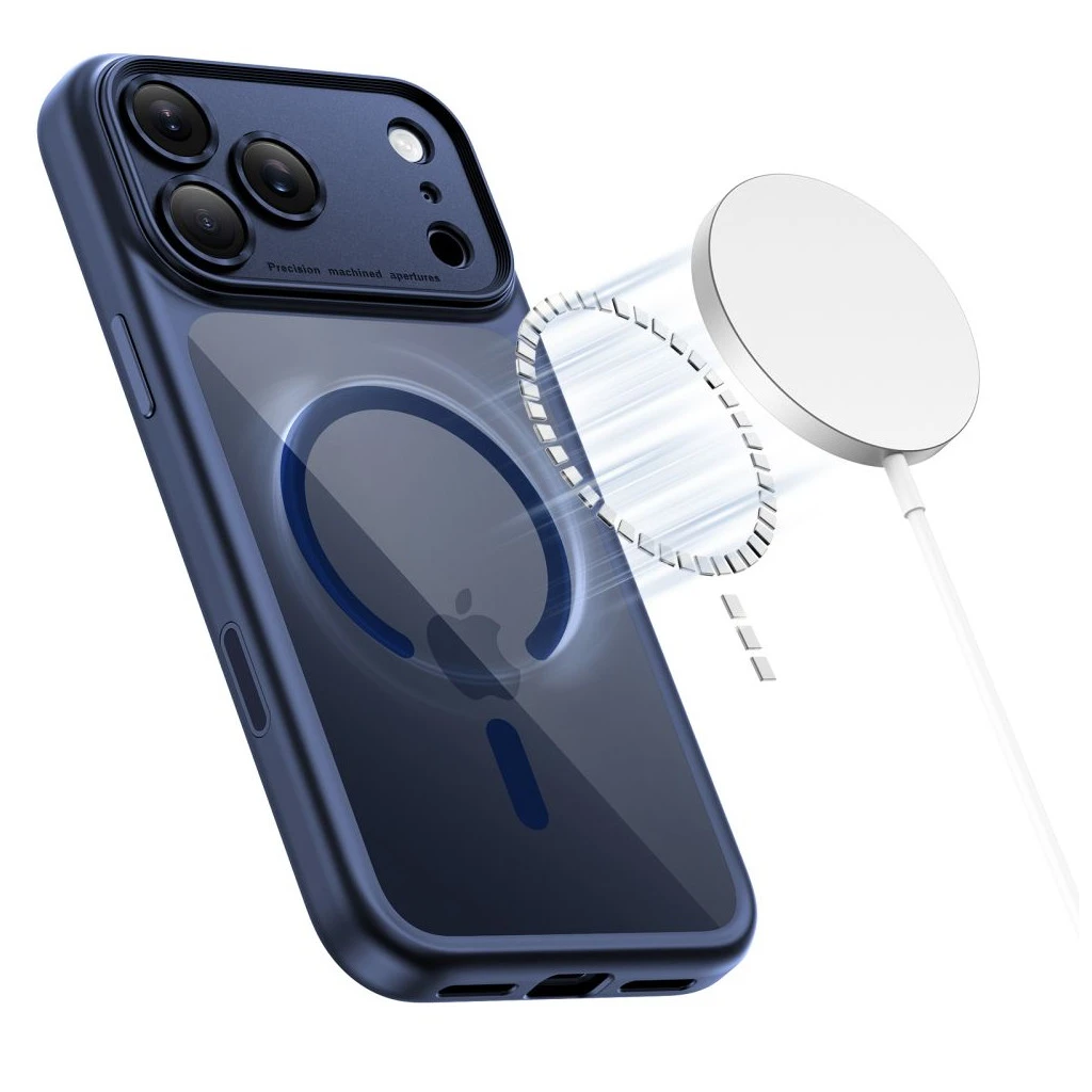 TECH-PROTECT MAGPEAK MAGSAFE CC iPhone 17 Pro tok készülékhez mélykék/átlátszó